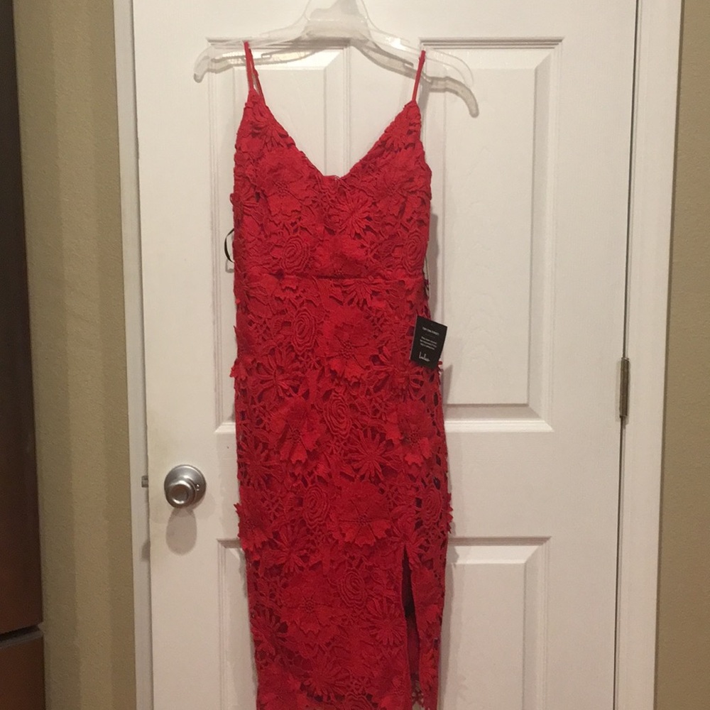 Red lace dress. Size small